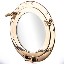 Deko Bullauge Spiegel Messing