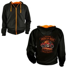 Biker Jacke Zip Classic Motorrad Klassiker Hoodie Kapuze *4253