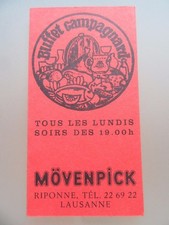 MENÜ RESTAURANT UM 1970
