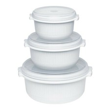 emsa Mikrowellentöpfe-Set MICRO FAMILY 3teilig weiß Mikrowellengeschirr Dosen