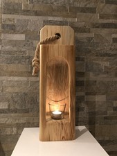 Windlicht Laterne Altholz 45cm Lärche Holzbalken Skulptur Unikat Lampe Handmade