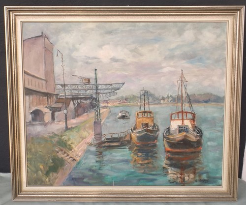 öl gemälde lwd hafen reede - gemälde/lwd."hafen,