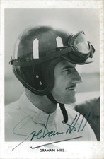 Graham Hill handsigniertes Formel 1 F1 Foto Autogramm 1965 Owen Racing