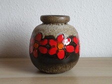 SCHEURICH VASE BLÜTEN FAT LAVA Kugelvase 70er Jahre WGP Nr.284-19