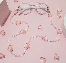 Brillenkette Herz Sonnenbrille Herbst Glieder Perlen Rosa Karabiner Brille Style