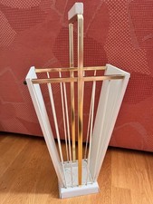 Vintage Schirmständer aus Holz / Aluminium 50er/60er Jahre Regenschirmständer