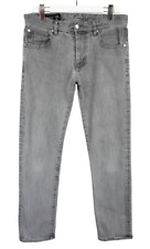 ARMANI EXCHANGE Relaxed Straight Jeans Herren W32 Zip Fly Faded Denim Grau