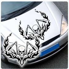 Auto Aufkleber Skull Biker Flames  Tribal Tattoo Motorhaube Totenkopf A2073 