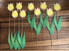 9 Gelbe DEKO Tulpen aus Holz