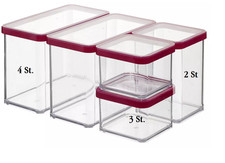 ROTHO Loft Vorratsdosen 9 er Set Küchen Behälter Kunststoff mit Deckel Silikon