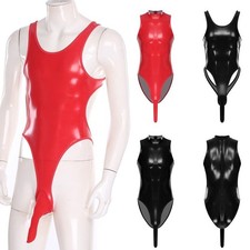 Herren bodysuit wet look - herren,