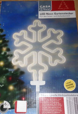 Neon Led Gartenstecker EIS,70 cm,Timer,Deko,für Aussen,Batteriebetrieb,NEU-les