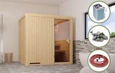 Karibu Sauna SODIN 196x170cm inkl. 9 KW Ofen integr. Strg 68mm Espe Liege AKTION