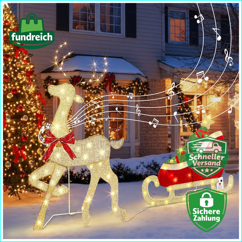 Beleuchtet rentier mit - beleuchtet,