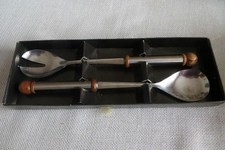 Vintage -  altes Salatbesteck - aus Omas Schrank - mit Holz -