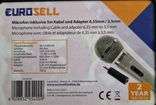  Mikrofon dynamisch   Hand Gesang Rap silber Metall Mikro TOP