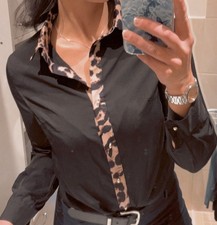 Damen Bluse Leopardenmuster