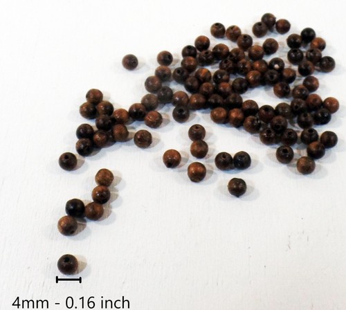 Walnuss holz perlen 4mm - walnuss, 0,16