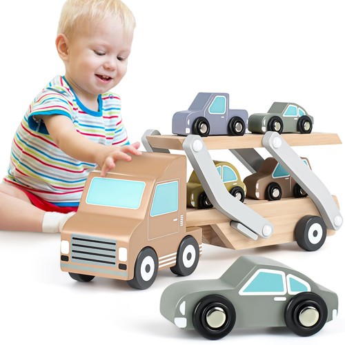 Holzspielzeug autotransporter - holzspielzeug,