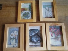 Ole West Kunstdruck-Postkarten im Holzrahmen, 5 verschiedene Motive