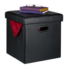 Hocker Sitzhocker Kunstlederhocker Sitzwürfel mit Stauraum Fußhocker gepolstert