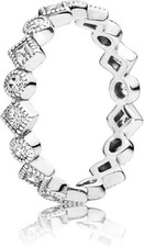 Pandora Damen-Ring Kreise und Quadrate 925 Silber Zirkonia weiß - 190943CZ-60