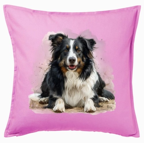 Kissenbezug pink border collie - pink,