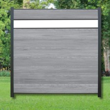 WPC Zaun Komplettset grau