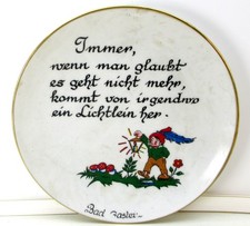 Porzellan Wandteller mit Spruch, Sammlerdeko