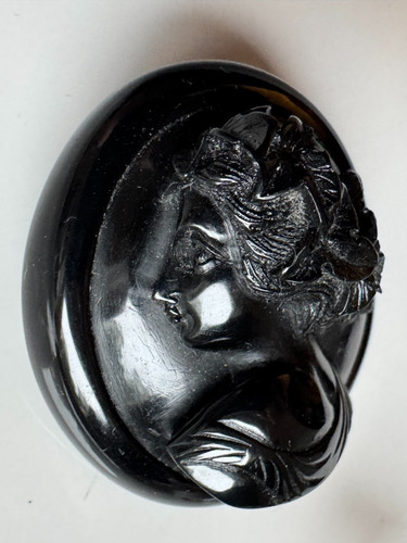 Gagat jugendstil kamee brosche - jugendstil,