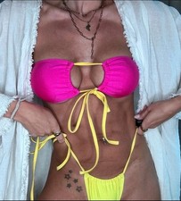 Toller Damen Bikini Neon Pink