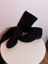 Overknee Stiefel schwarz Silber abgesetzt an der Sohle 41 NEU ungetragen