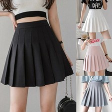 Minirock Damen Hohe Taille Plissiert Rock Skater Schulmädchen KurzRöcke Freizeit