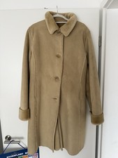 Mantel Wildleder Pelz Beige