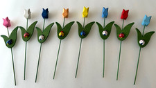 8 Deko Blumen Tulpen aus Holz