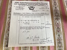 Rechnung Einkaufsgenossenschaft d. Klempner u. Installateure Zwickau 1927