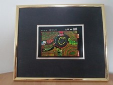 Hundertwasser "Kreisverkehr" Kunstdruck, in gestaltetem Passepartout, in Rahmen