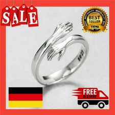 Liebe Umarmung verstellbar Ring 925 Sterling Silber Damen Mädchen SchmuckDE NEU.