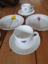 Kaffeegeschirr Blumen Weiss 18 Teile Mf Design