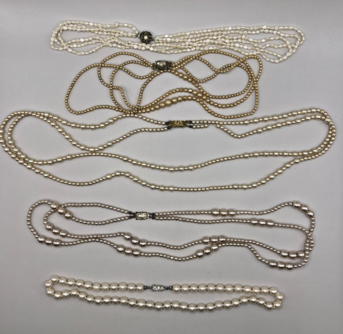 Alte perlenkette schmuck - 5x,
