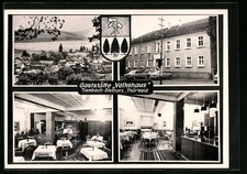 AK Tambach-Dietharz /Th., Gaststätte Volkshaus, Ortsansicht aus der Vogelschau, 