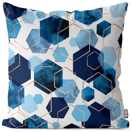 Void kissenbezug sechseck blau - void,