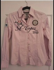 Gaastra Bluse Damen S 34 36 Neu Pink Weiß Gestreift Segeln Luxus Emblem