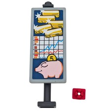 Playmobil Pfosten Schild blau