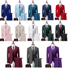 Mantel+Weste+Hosen Herren Anzug Business Hochzeit Bräutigam Smoking Slim Anzug