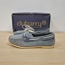 Dubarry Sardinia Mokassin Segel Deck Boot Blau Wildleder Leder Schuhe UK 8 EU 42