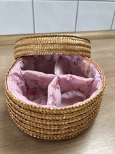 Schmuckkästchen 80er Jahre 15cm rosa/geflochten