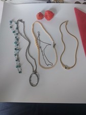 5 Ketten Halskette Konvolut Mode Frau Mädchen Schmuck Alt ? Basteln Modeschmuck