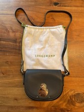 Longchamp Cavalcade Umhängetasche, Leder, Schwarz, Neu