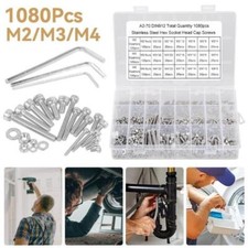 1080tlg M2 M3 M4 Edelstahl Sechskantschrauben Schrauben und Muttern Set Kit NEU